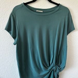 Teal Knot-Front Women's Top